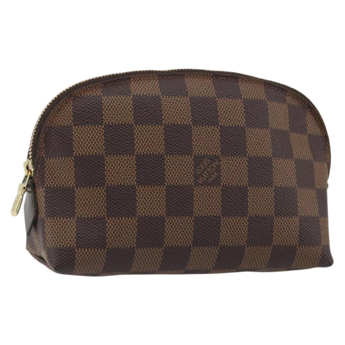 LOUIS VUITTON Damier Ebene Pochette Cosmetic PM Pouch N47516 LV Auth kk697