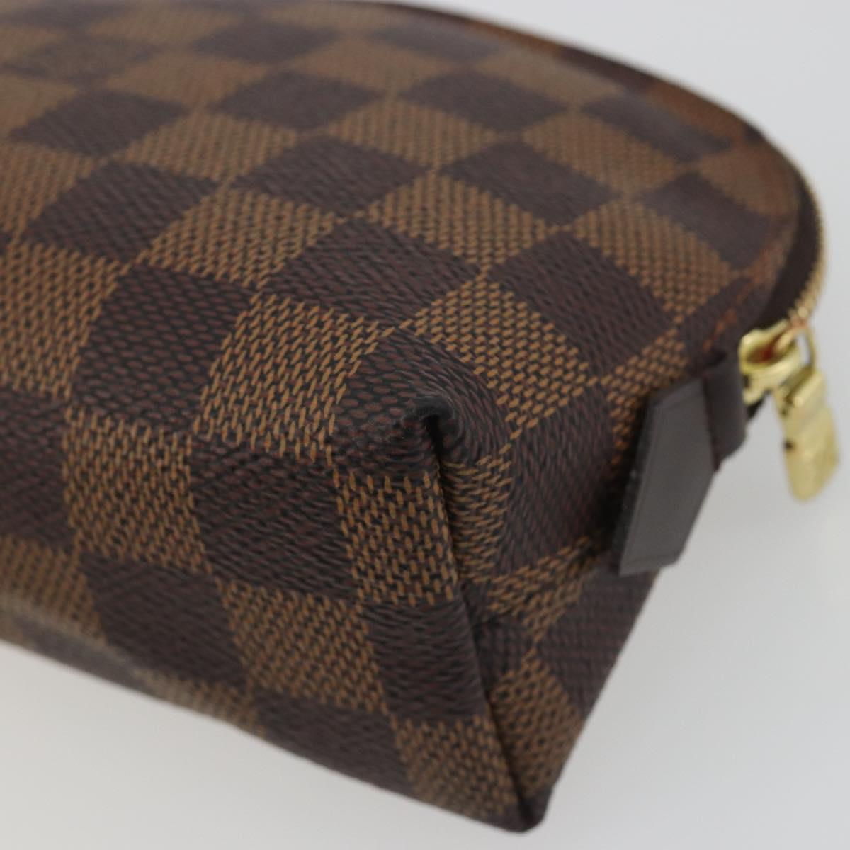 LOUIS VUITTON Damier Ebene Pochette Cosmetic PM Pouch N47516 LV Auth kk697