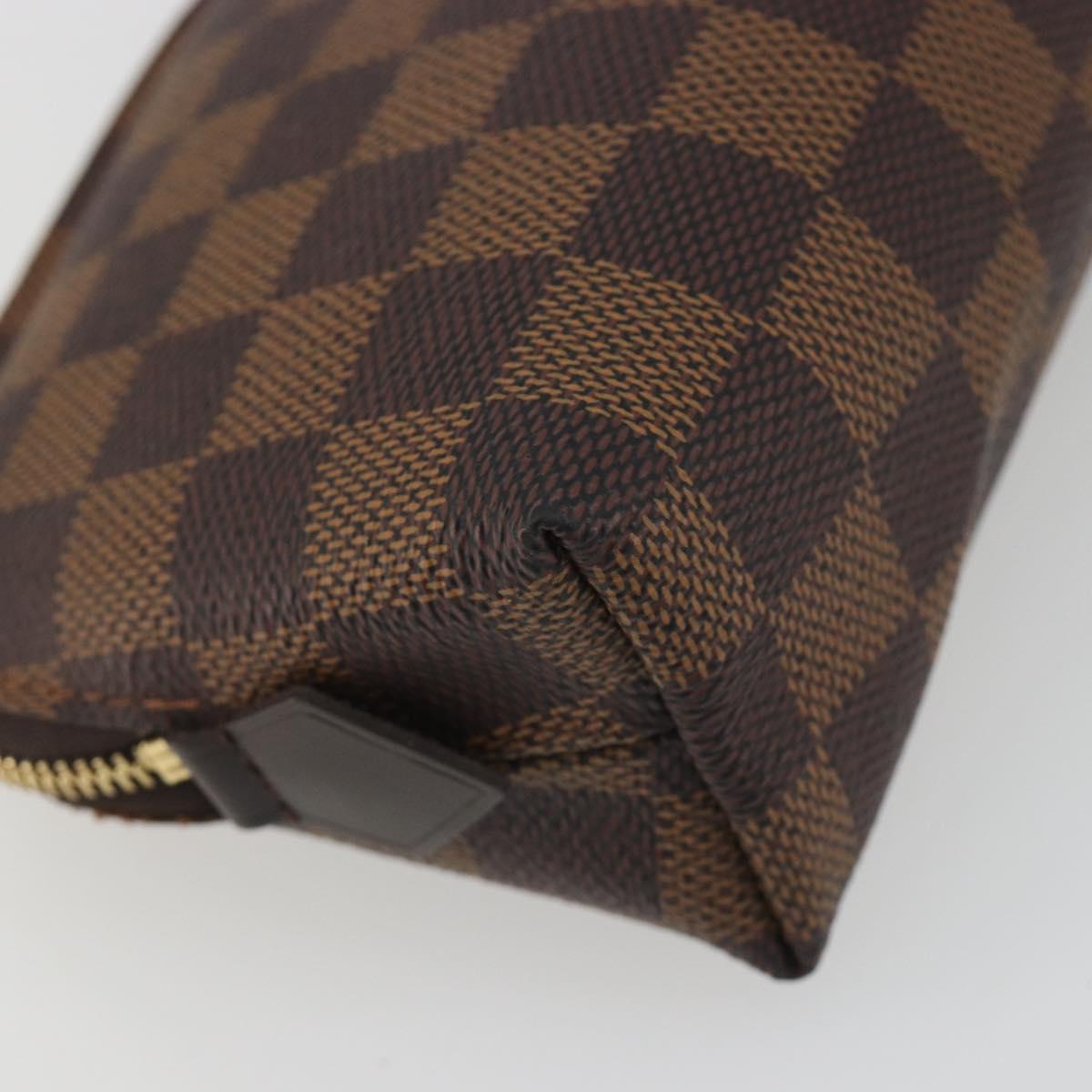LOUIS VUITTON Damier Ebene Pochette Cosmetic PM Pouch N47516 LV Auth kk697