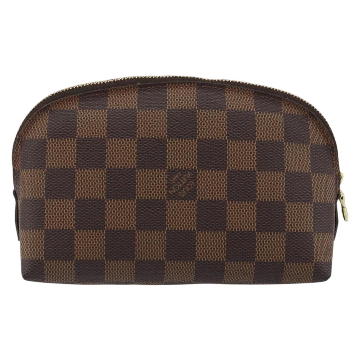 LOUIS VUITTON Damier Ebene Pochette Cosmetic PM Pouch N47516 LV Auth kk697