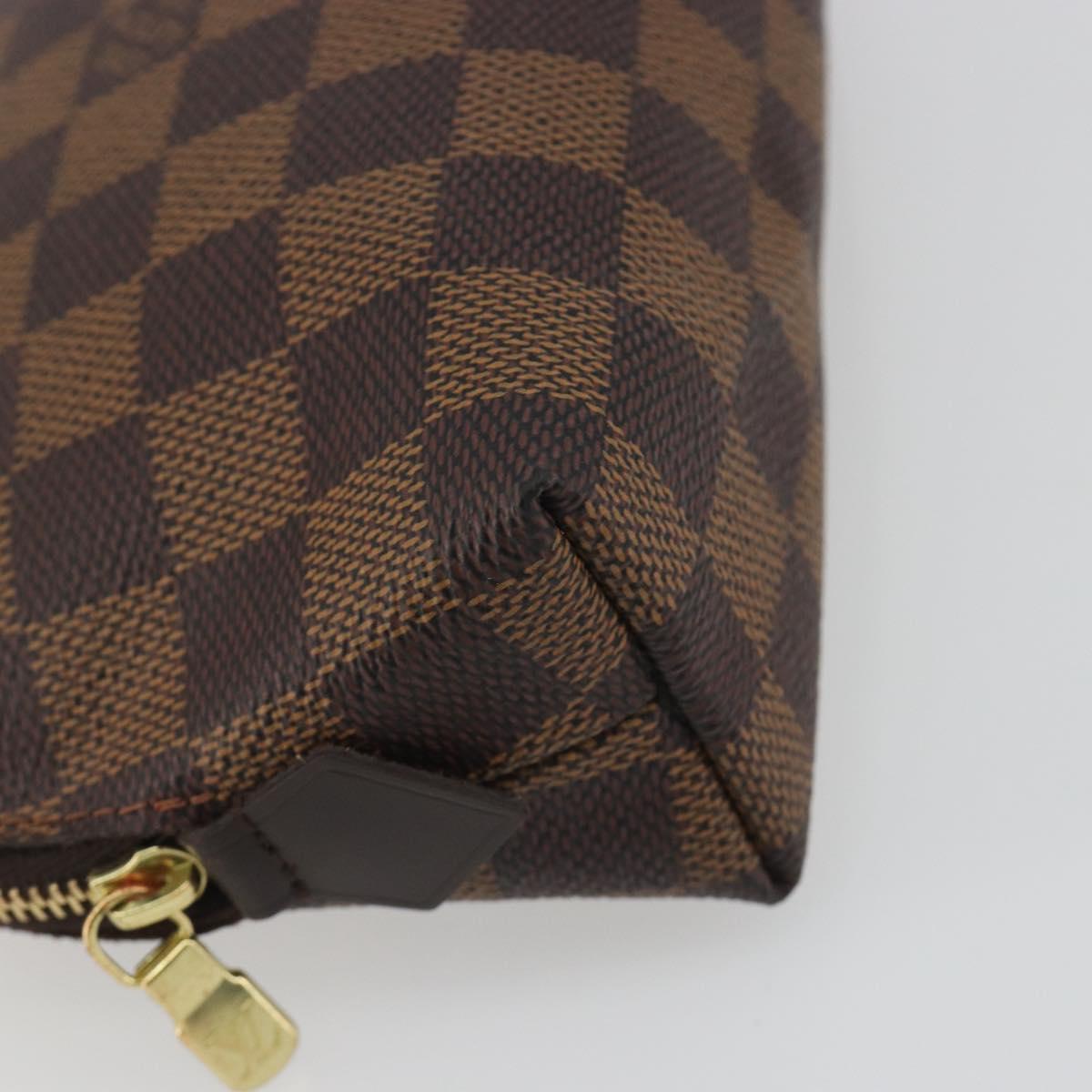 LOUIS VUITTON Damier Ebene Pochette Cosmetic PM Pouch N47516 LV Auth kk697
