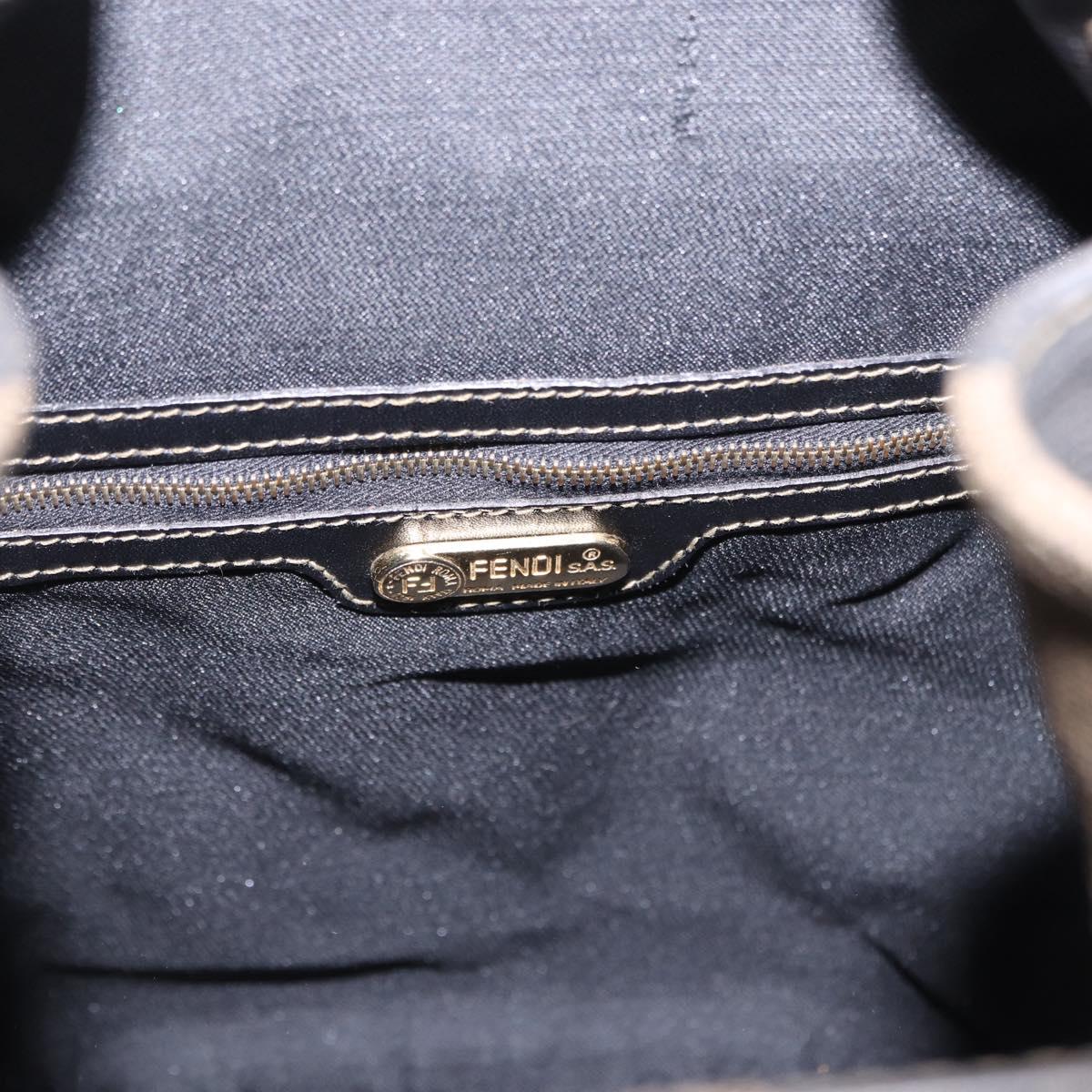 FENDI Pecan Canvas Backpack PVC Black Brown Auth kk700