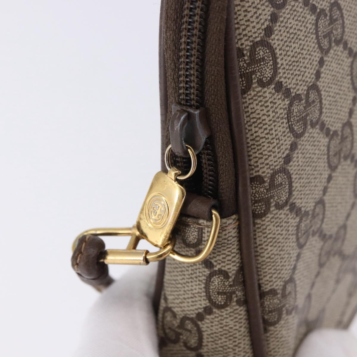 GUCCI GG Supreme Shoulder Bag PVC Beige Gold 56 02 068 Auth kk705