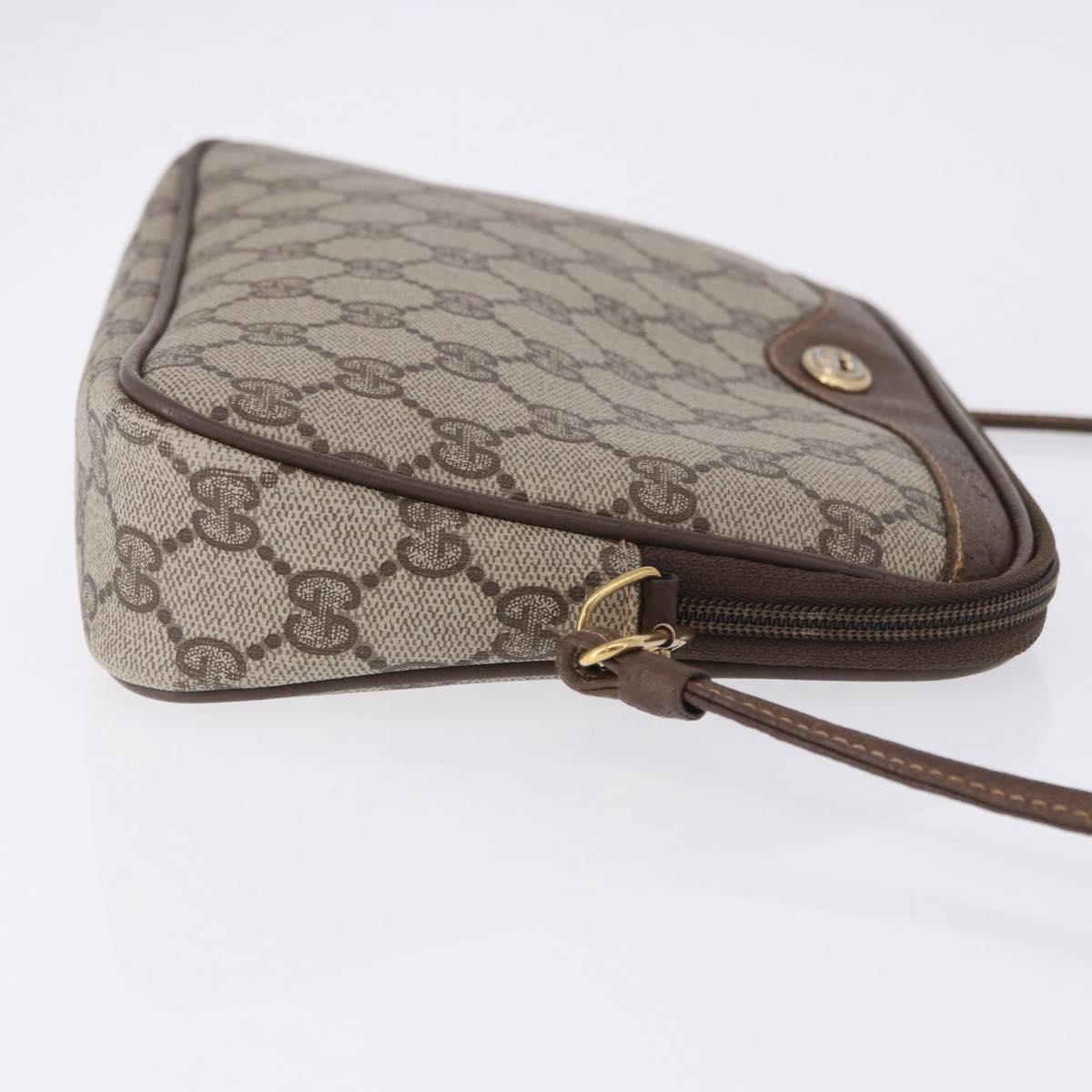 GUCCI GG Supreme Shoulder Bag PVC Beige Gold 56 02 068 Auth kk705