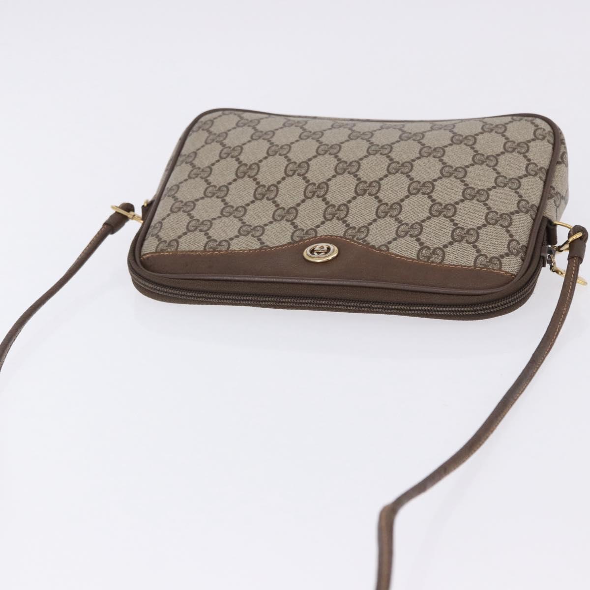 GUCCI GG Supreme Shoulder Bag PVC Beige Gold 56 02 068 Auth kk705