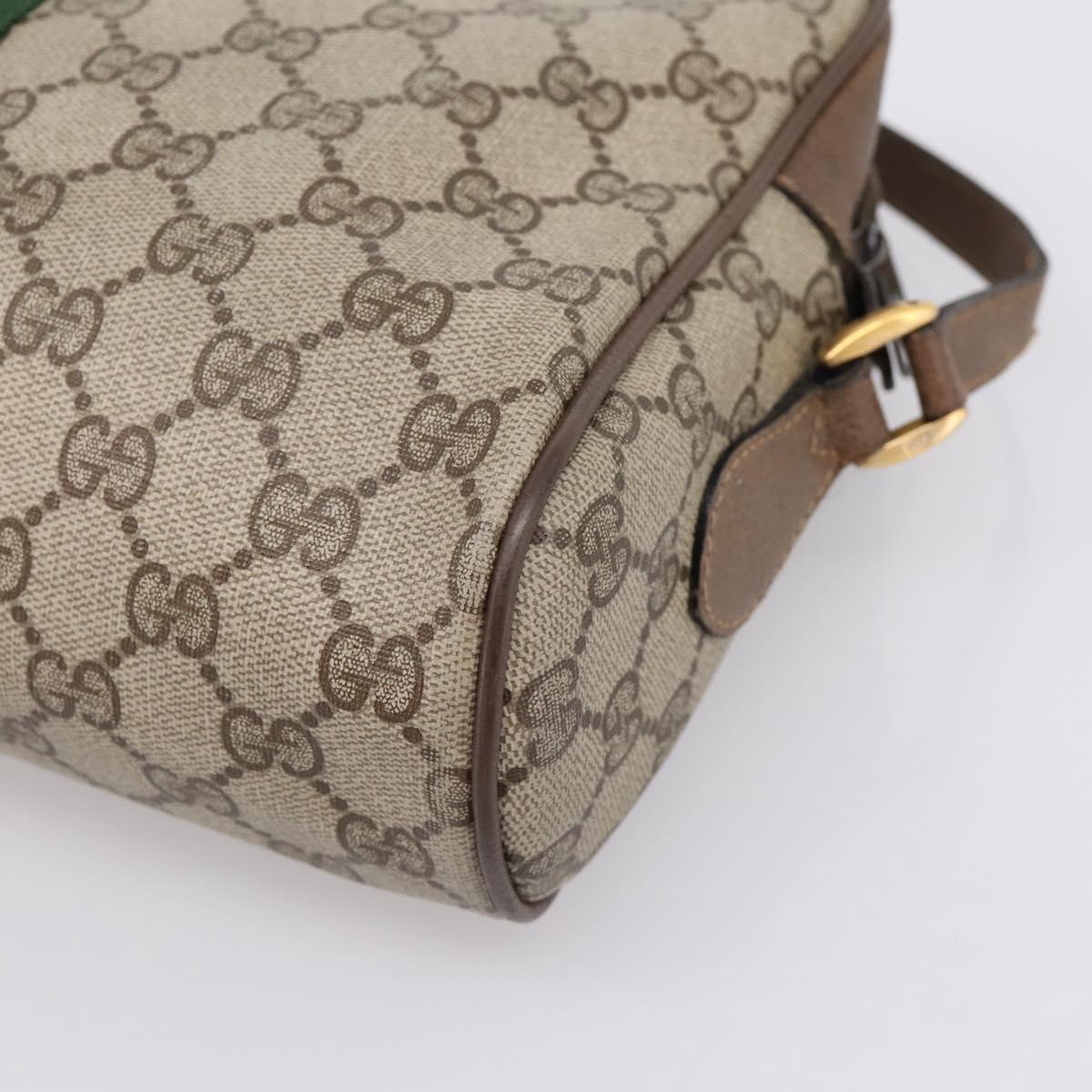 GUCCI GG Supreme Web Sherry Line Shoulder Bag PVC Beige 56 02 005 Auth kk715