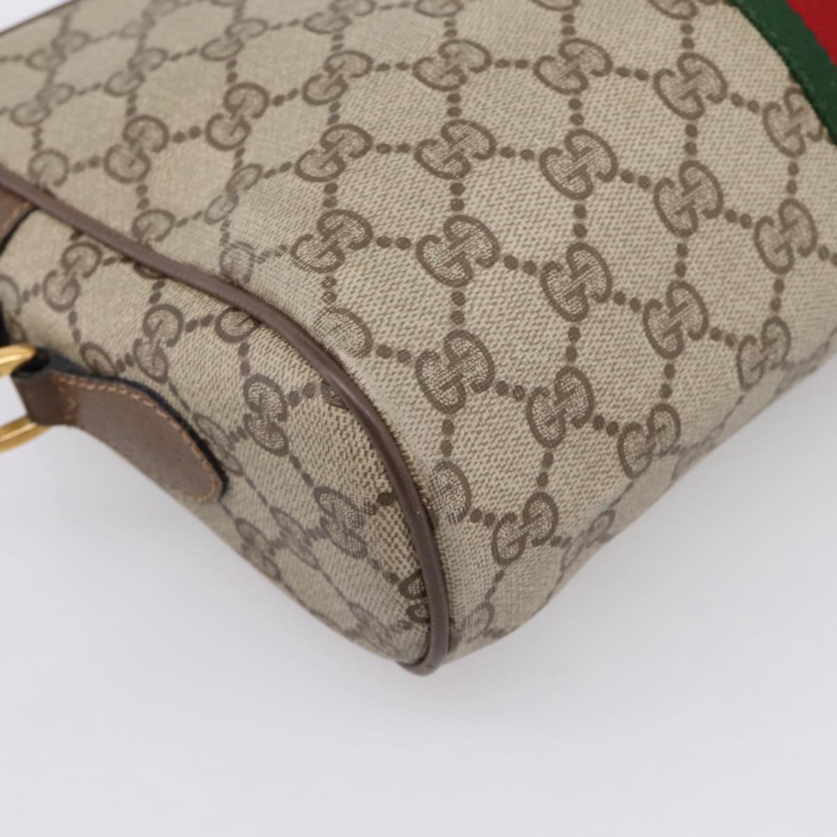 GUCCI GG Supreme Web Sherry Line Shoulder Bag PVC Beige 56 02 005 Auth kk715