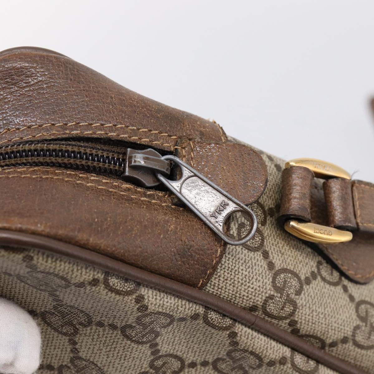 GUCCI GG Supreme Web Sherry Line Shoulder Bag PVC Beige 56 02 005 Auth kk715