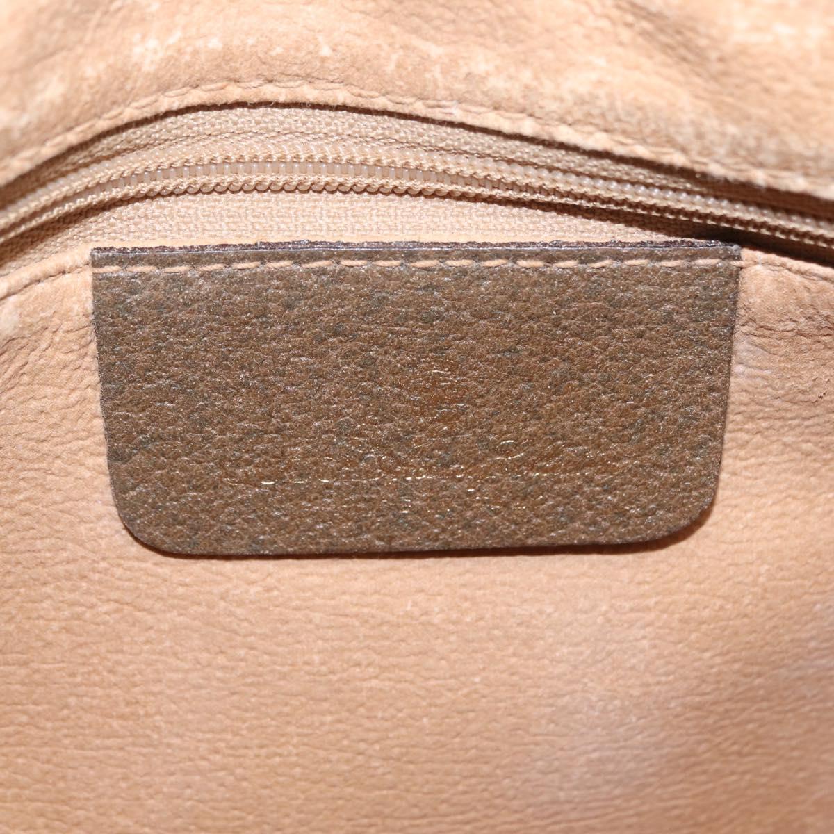 GUCCI GG Supreme Clutch Bag PVC Beige Gold Tone 97 01 037 Auth kk716