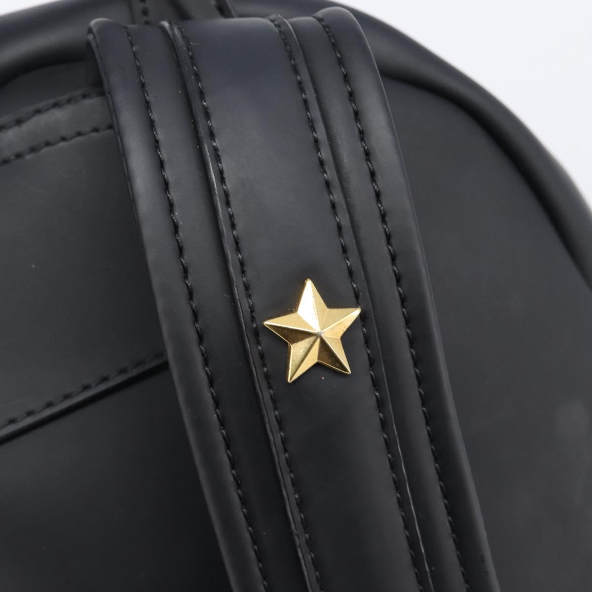 GIVENCHY Backpack Leather Black Gold Tone Auth kk718A