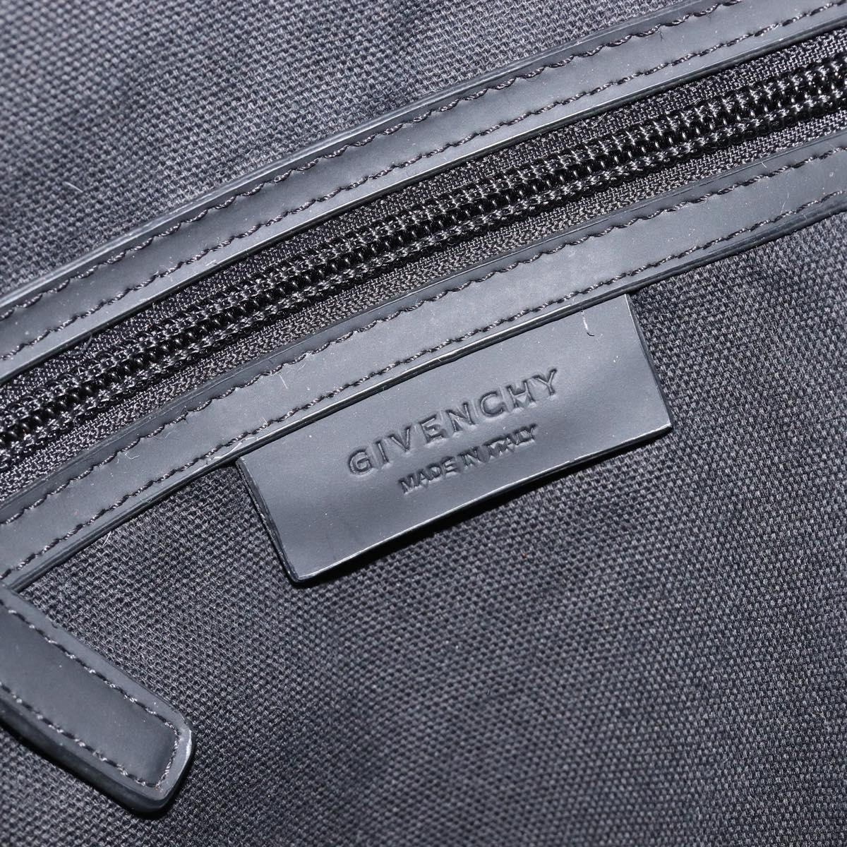 GIVENCHY Backpack Leather Black Gold Tone Auth kk718A
