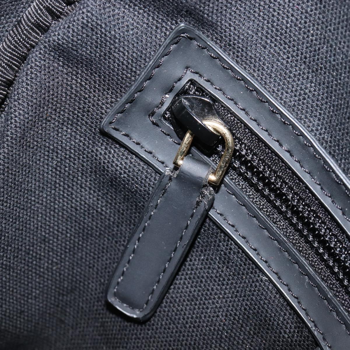 GIVENCHY Backpack Leather Black Gold Tone Auth kk718A