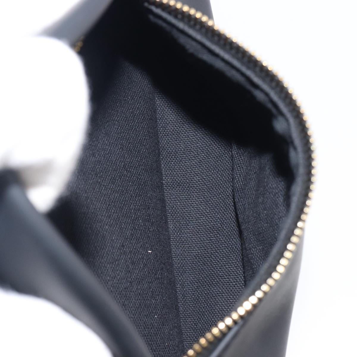 GIVENCHY Backpack Leather Black Gold Tone Auth kk718A