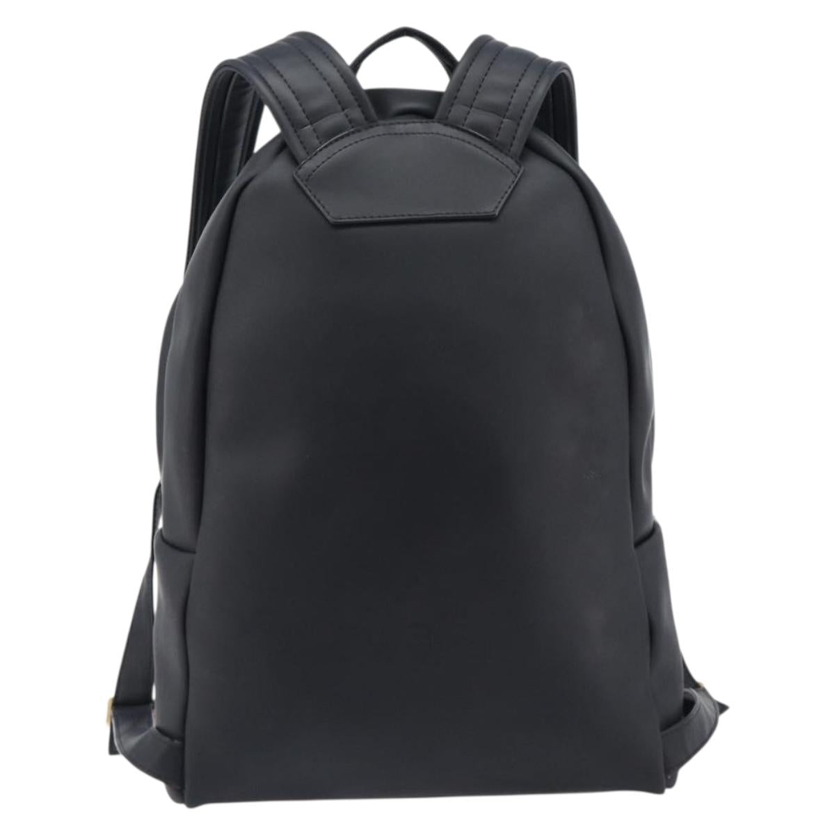 GIVENCHY Backpack Leather Black Gold Tone Auth kk718A