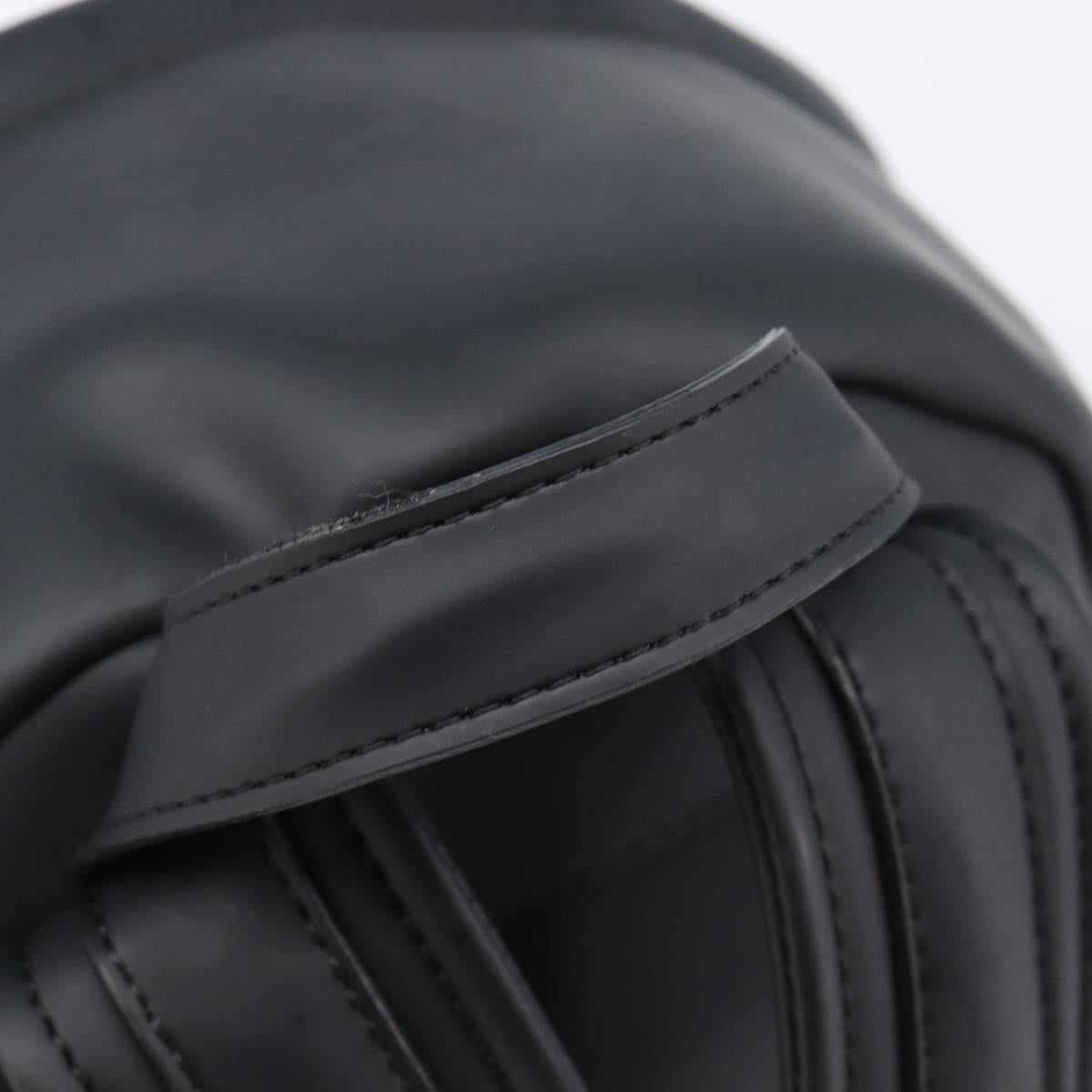 GIVENCHY Backpack Leather Black Gold Tone Auth kk718A
