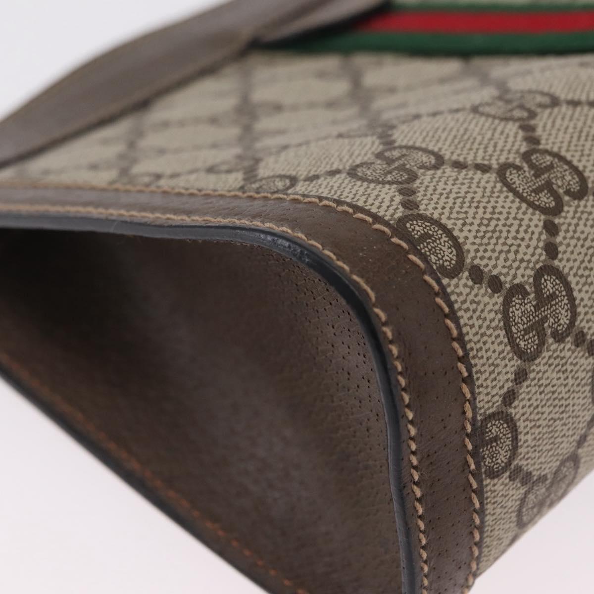 GUCCI GG Supreme Web Sherry Line Clutch Bag PVC Beige 89 01 001 Auth kk719