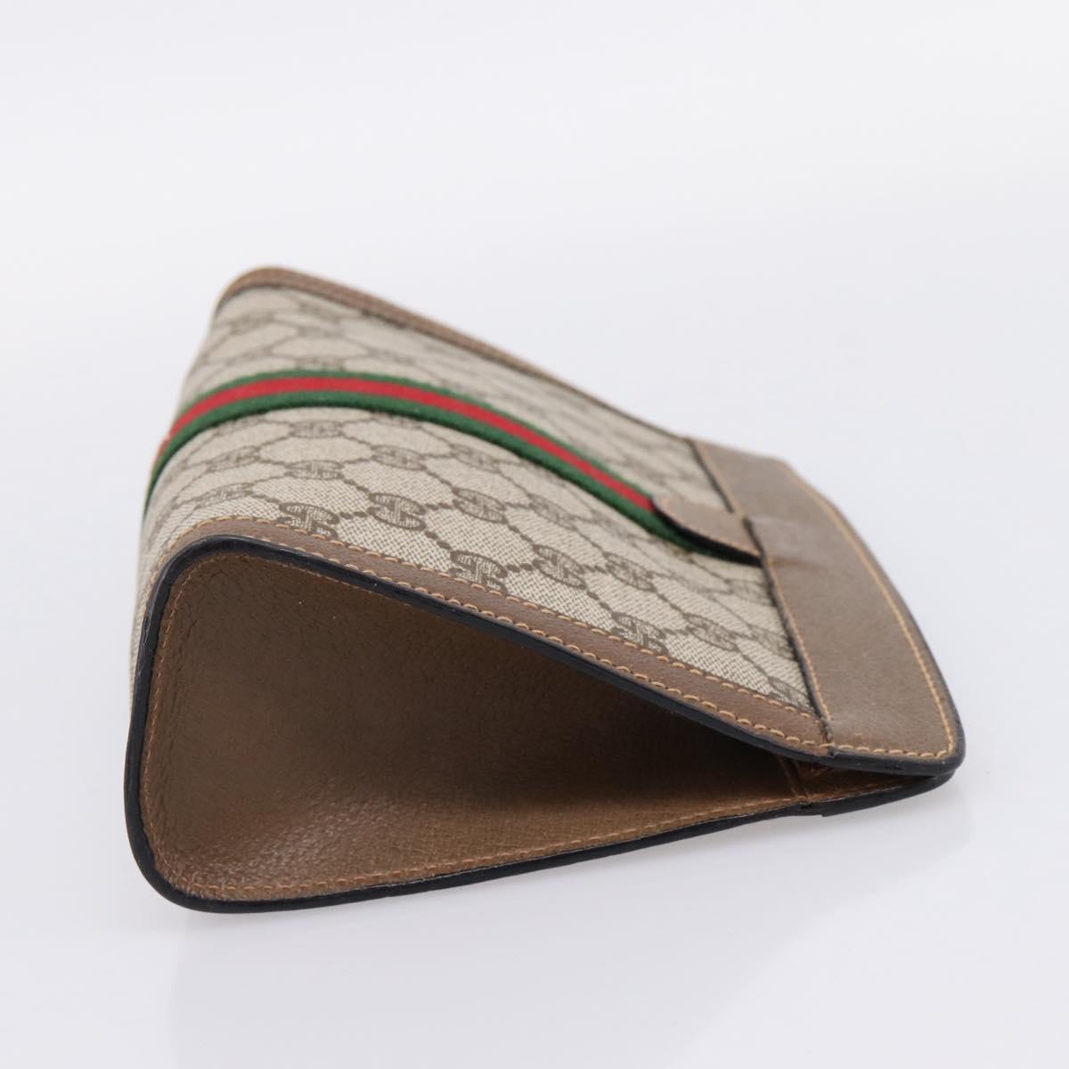 GUCCI GG Supreme Web Sherry Line Clutch Bag PVC Beige 89 01 001 Auth kk720