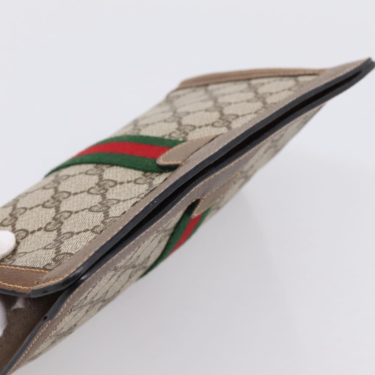 GUCCI GG Supreme Web Sherry Line Clutch Bag PVC Beige 89 01 001 Auth kk720