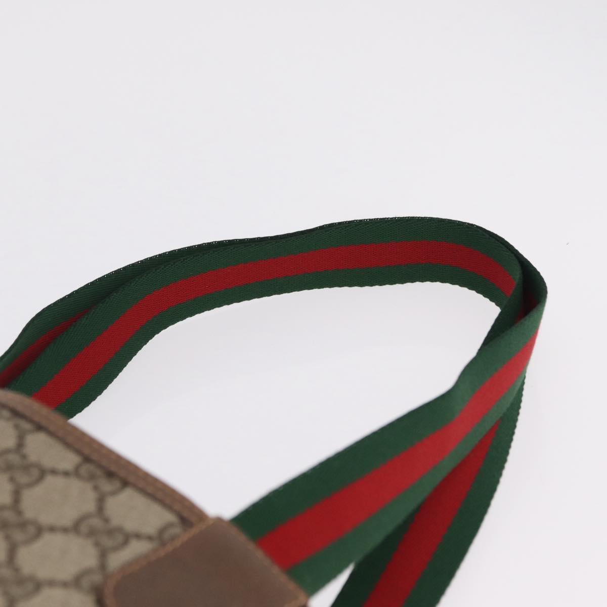 GUCCI GG Supreme Web Sherry Line Tote Bag PVC Beige Gold 40 02 003 Auth kk727