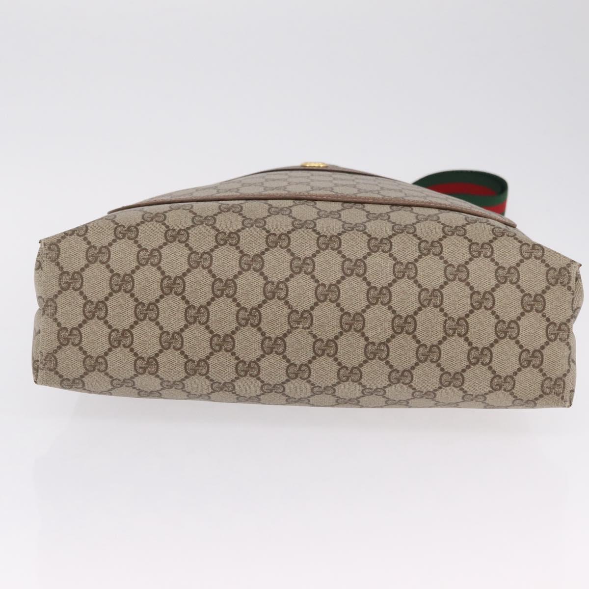 GUCCI GG Supreme Web Sherry Line Tote Bag PVC Beige Gold 40 02 003 Auth kk727