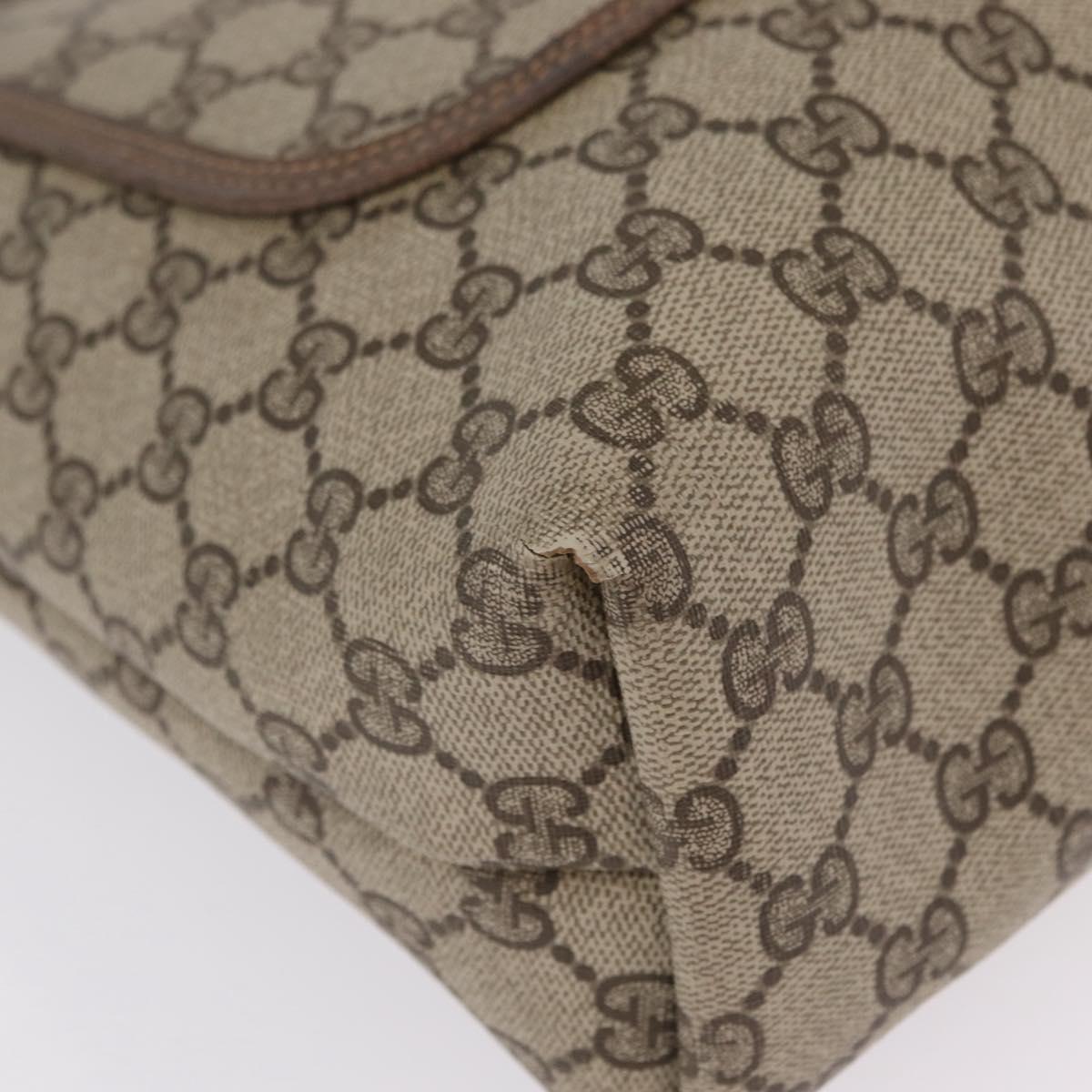 GUCCI GG Supreme Web Sherry Line Tote Bag PVC Beige Gold 39 02 003 Auth kk728