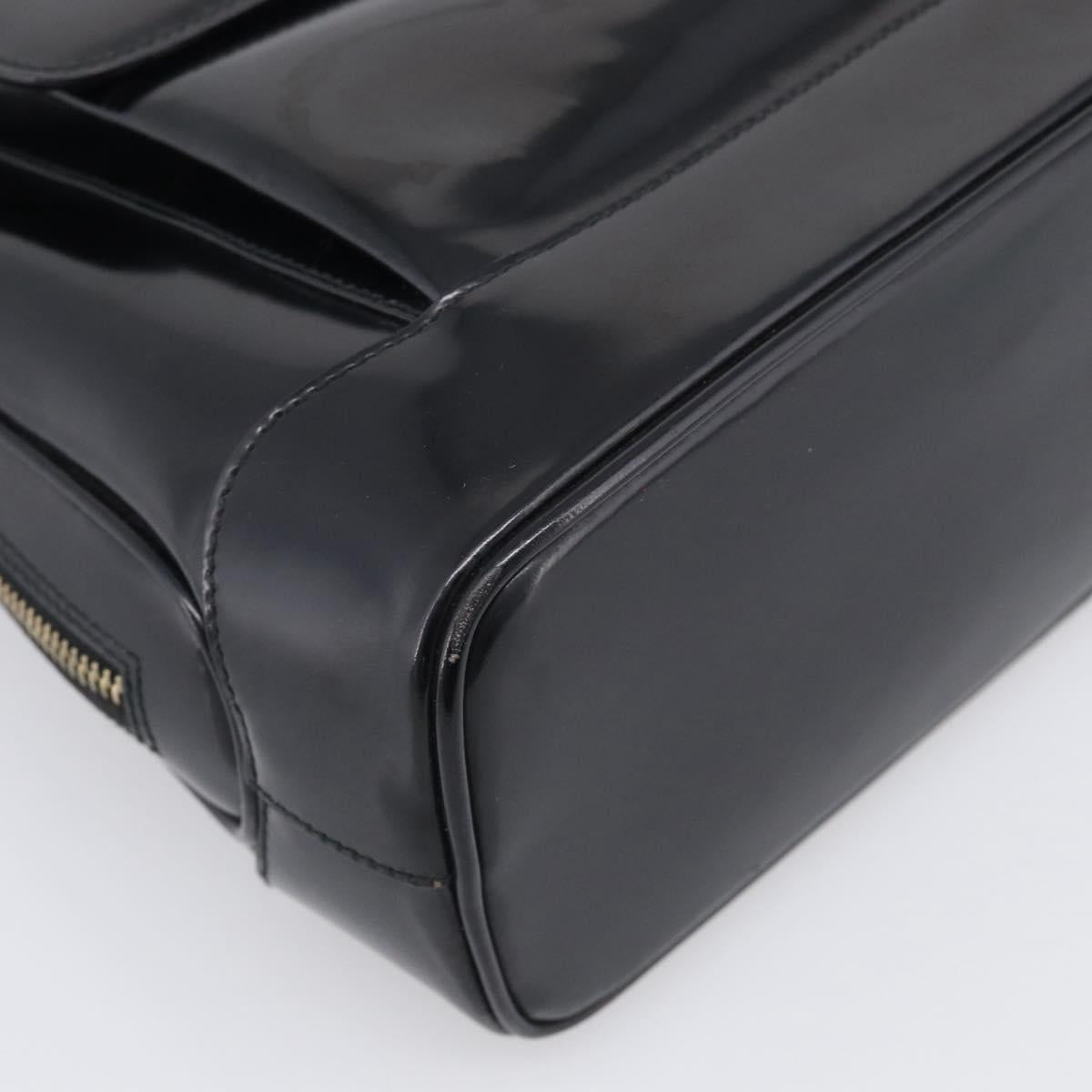 GUCCI Shoulder Bag Patent Leather Black Gold 001 1075 1650 0 Auth kk730