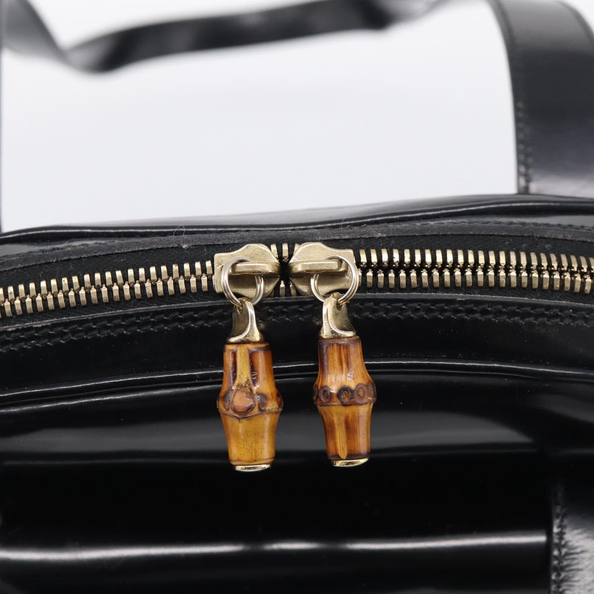 GUCCI Shoulder Bag Patent Leather Black Gold 001 1075 1650 0 Auth kk730