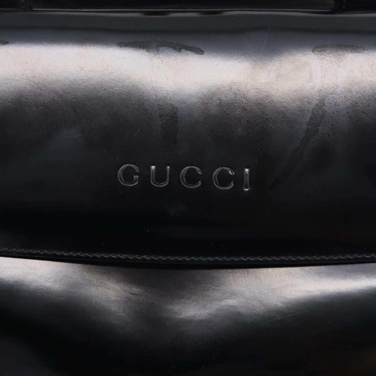 GUCCI Shoulder Bag Patent Leather Black Gold 001 1075 1650 0 Auth kk730