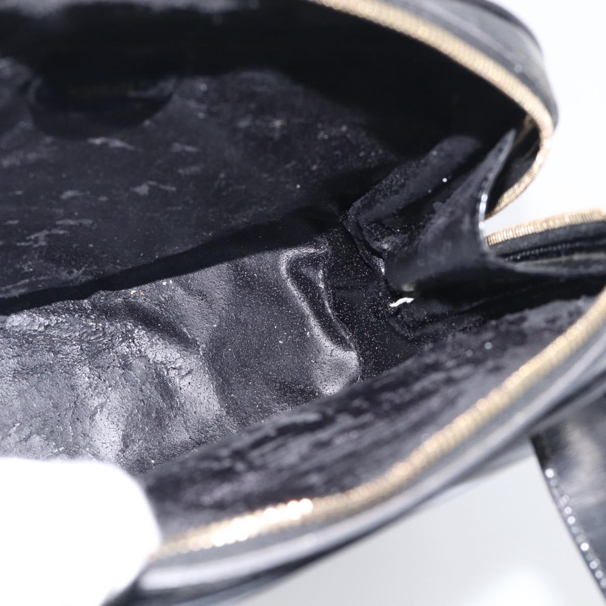 GUCCI Shoulder Bag Patent Leather Black Gold 001 1075 1650 0 Auth kk730