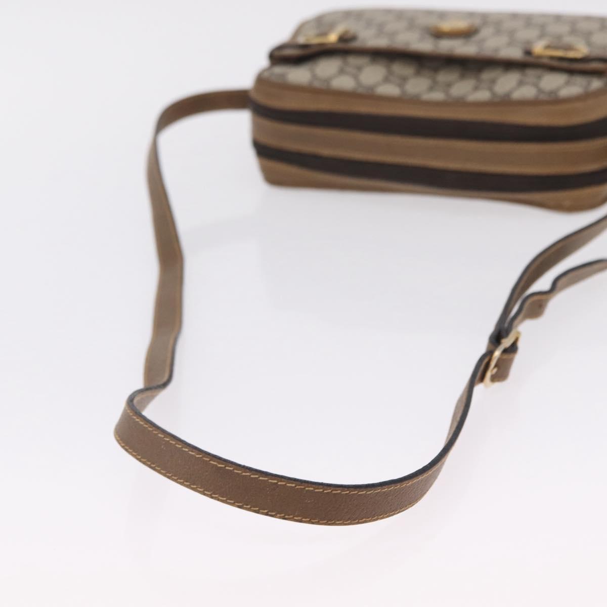 GUCCI GG Plus Supreme Shoulder Bag PVC Beige Gold Auth kk731