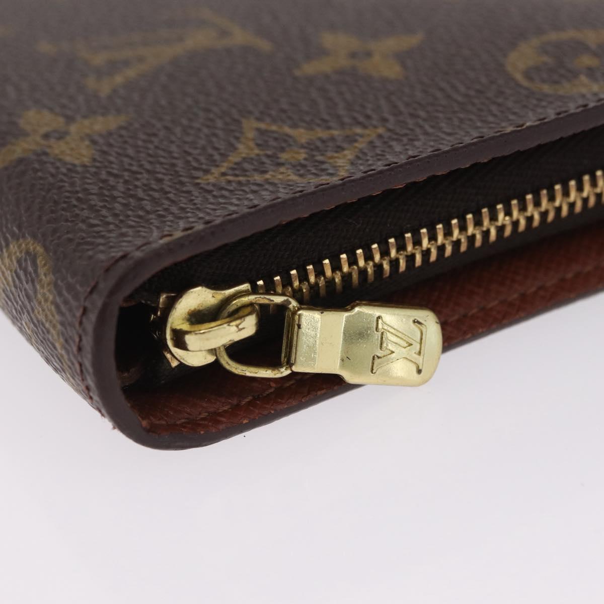LOUIS VUITTON Monogram Porte Monnaie Zip Long Wallet M61727 LV Auth kk733