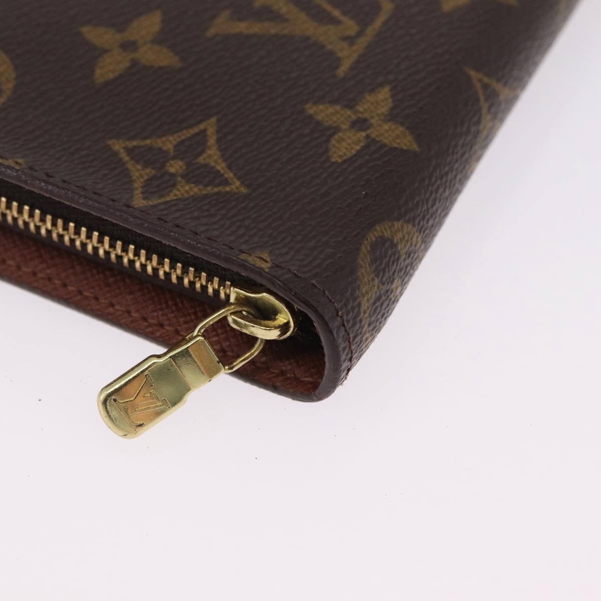 LOUIS VUITTON Monogram Porte Monnaie Zip Long Wallet M61727 LV Auth kk733
