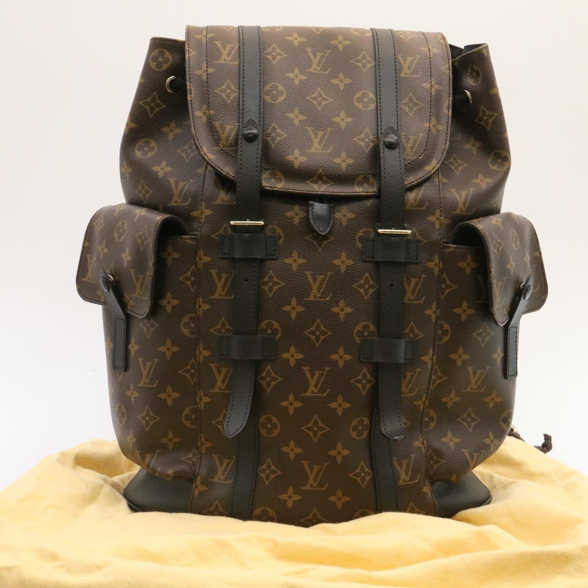 LOUIS VUITTON Monogram Macassar Christopher PM Backpack M43735 LV Auth knn004