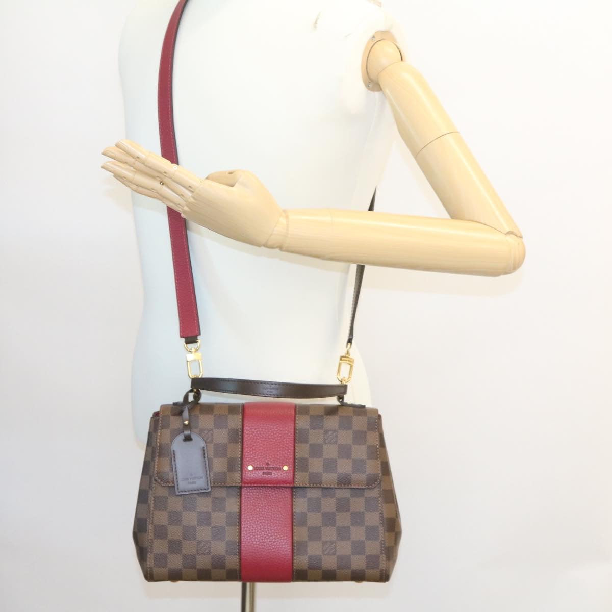 LOUIS VUITTON Damier Ebene Bond Street 2Way Shoulder Hand Bag N64416 Auth knn031