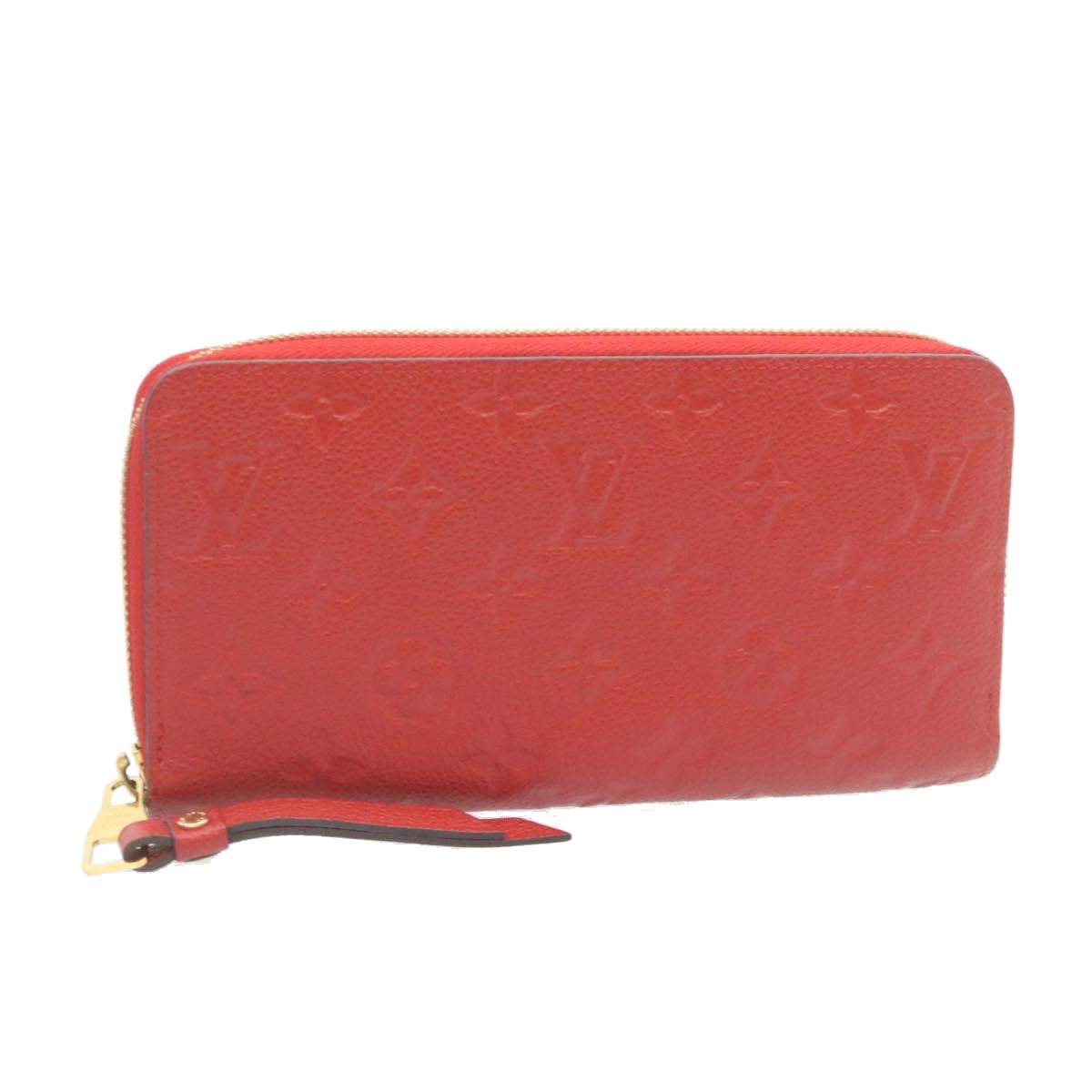 LOUIS VUITTON Monogram Empreinte Zippy Wallet Red M60017 LV Auth knn040