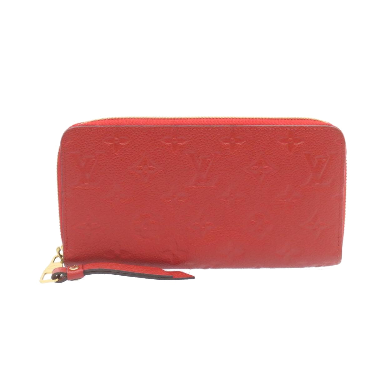 LOUIS VUITTON Monogram Empreinte Zippy Wallet Red M60017 LV Auth knn040