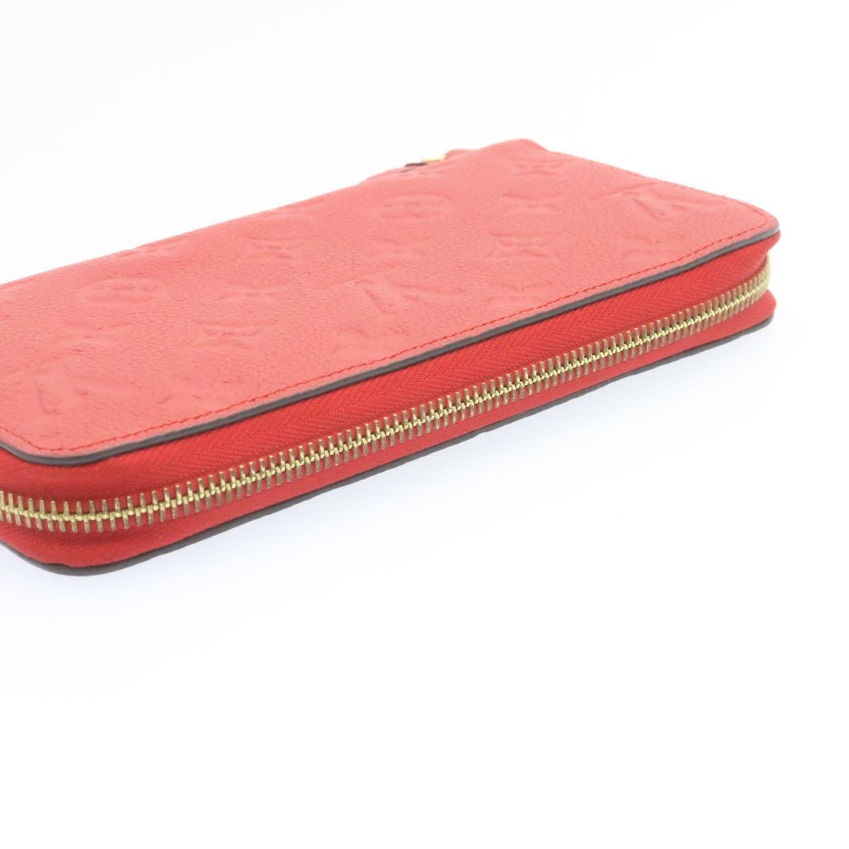 LOUIS VUITTON Monogram Empreinte Zippy Wallet Red M60017 LV Auth knn040