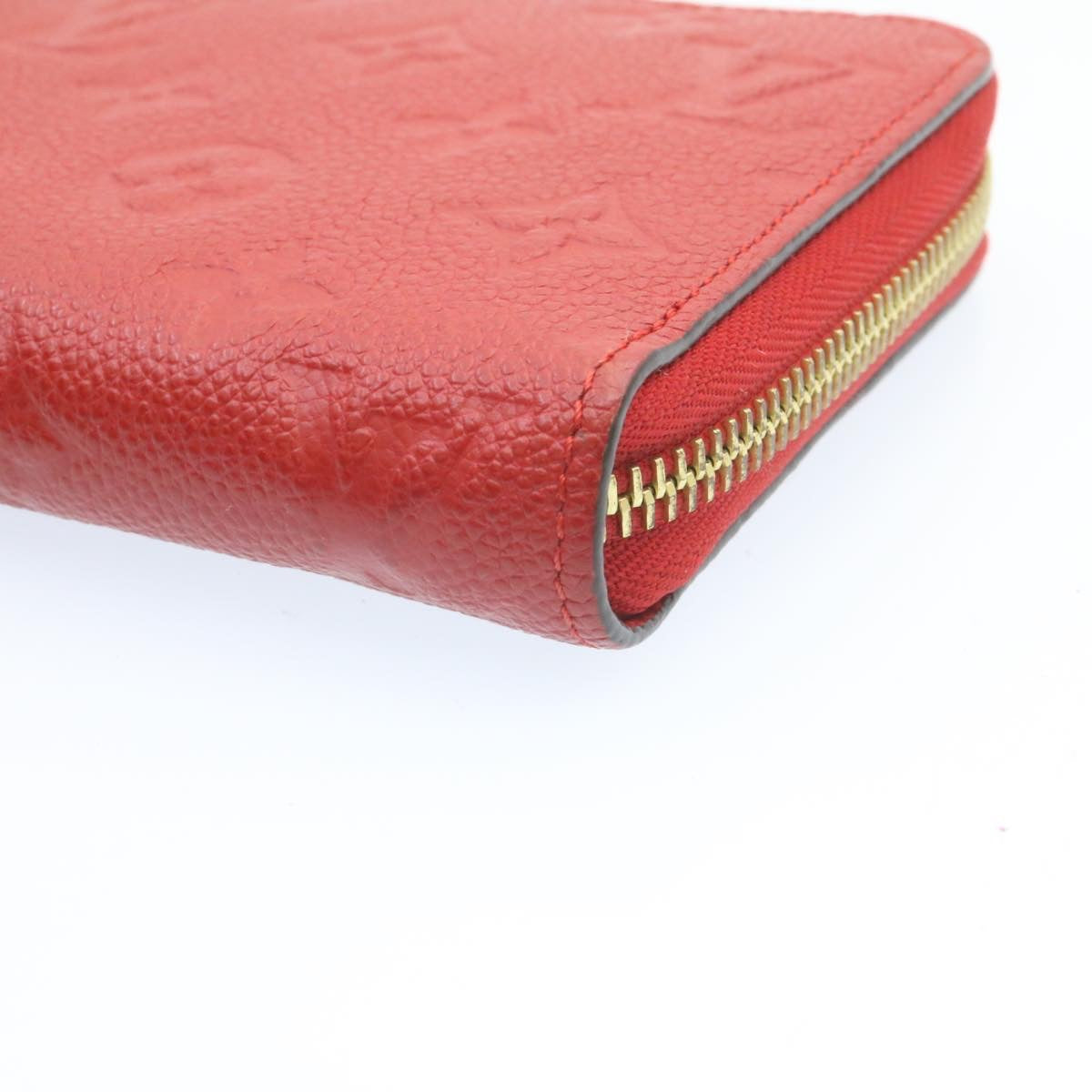 LOUIS VUITTON Monogram Empreinte Zippy Wallet Red M60017 LV Auth knn040