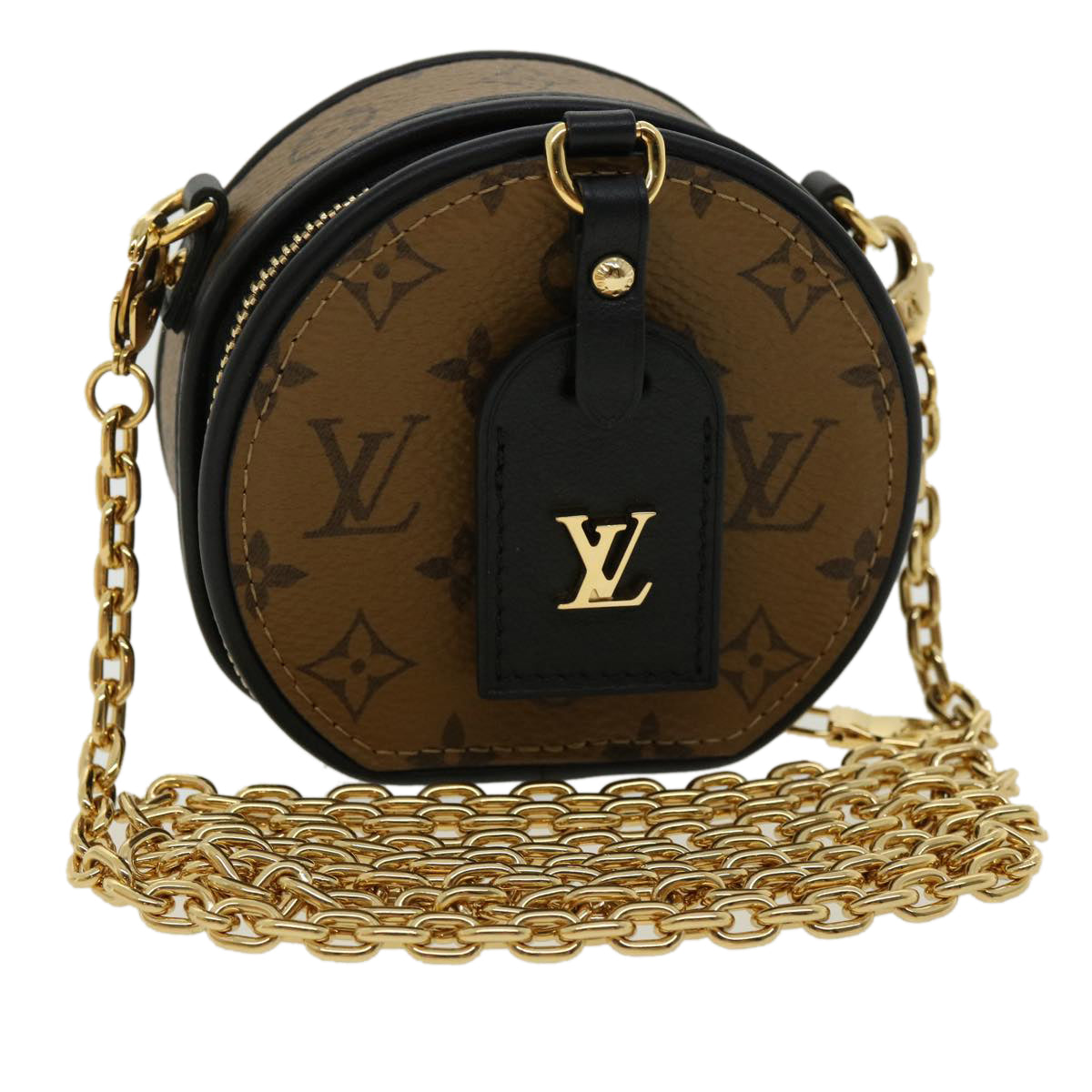 LOUIS VUITTON Monogram Reverse Boite Chapeau Shoulder Bag Brown M68577 LV knn091