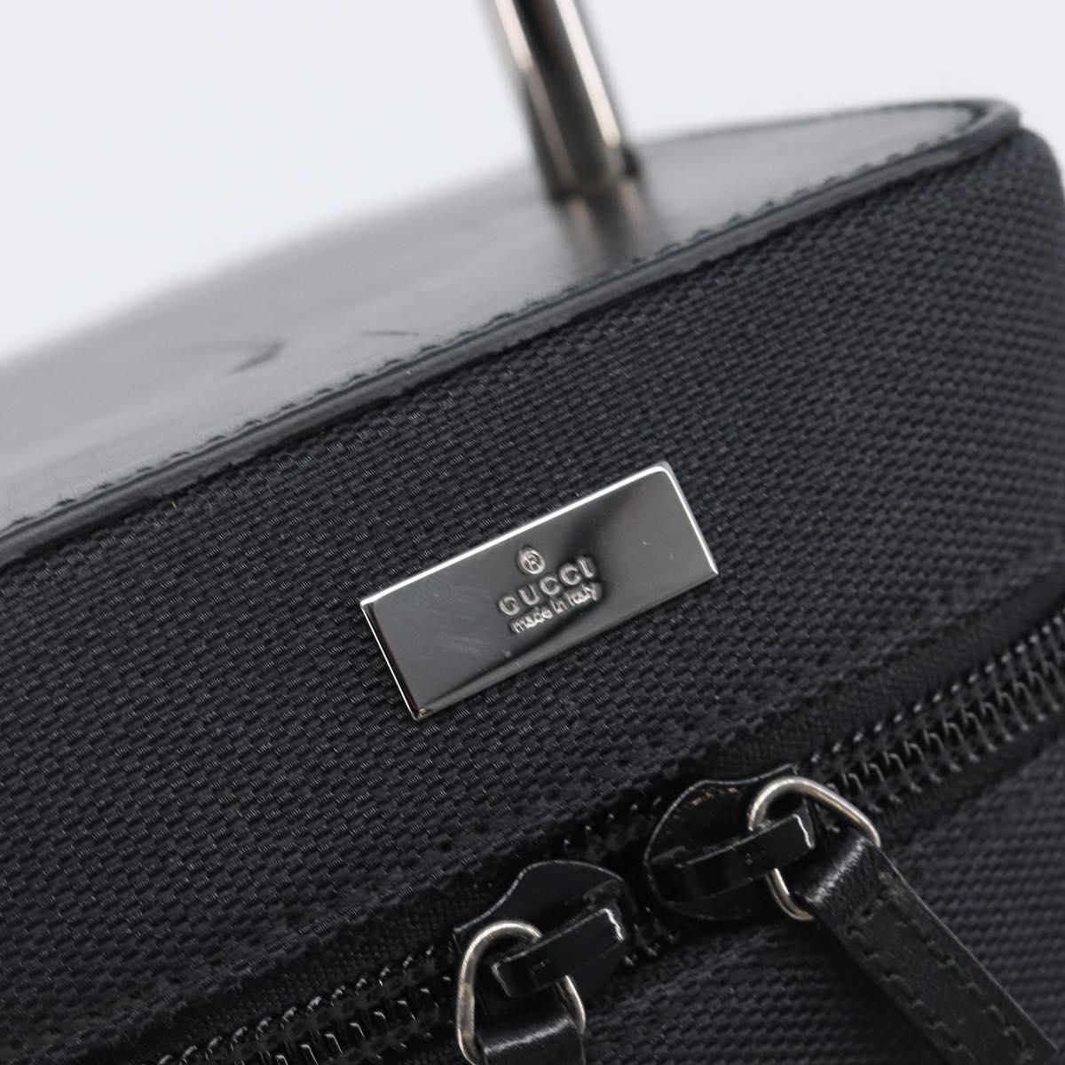 GUCCI Vanity Cosmetic Pouch Canvas Black Silver 039 1052 Auth LN001A