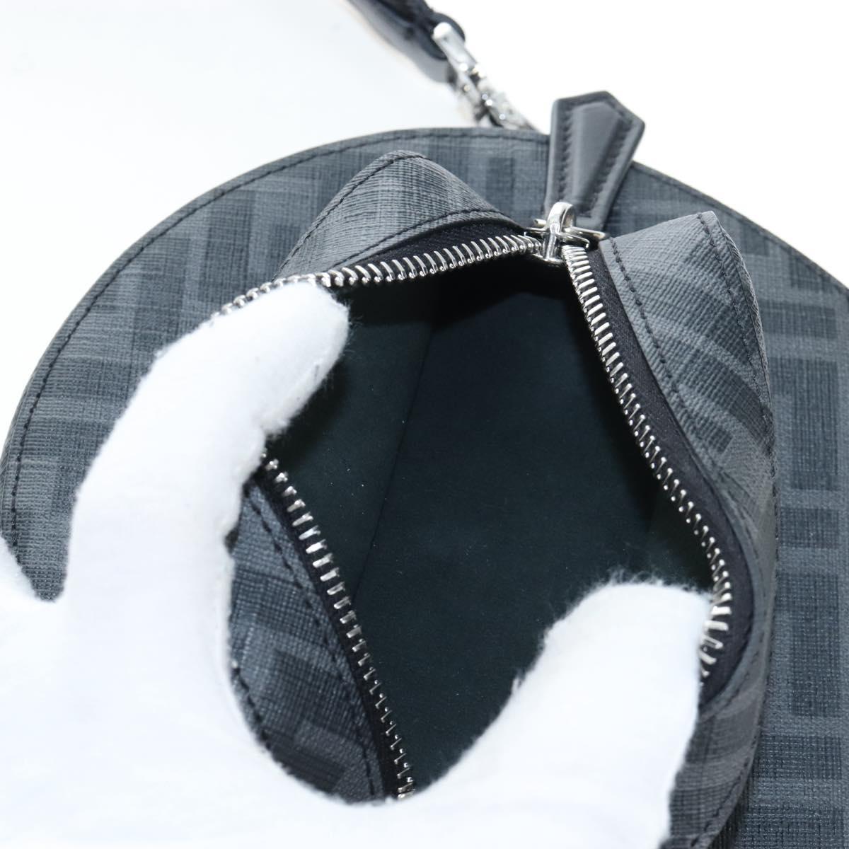 FENDI Zucca Ping Pong Set Racket Case PVC Black Silver 7AS070 Auth LN002M