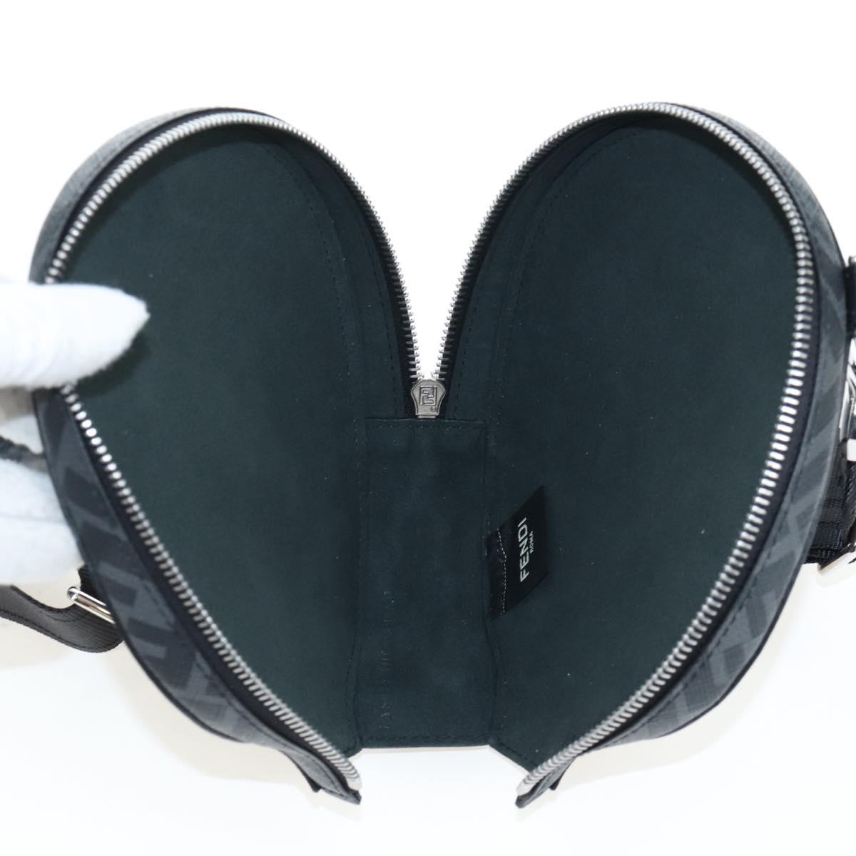 FENDI Zucca Ping Pong Set Racket Case PVC Black Silver 7AS070 Auth LN002M