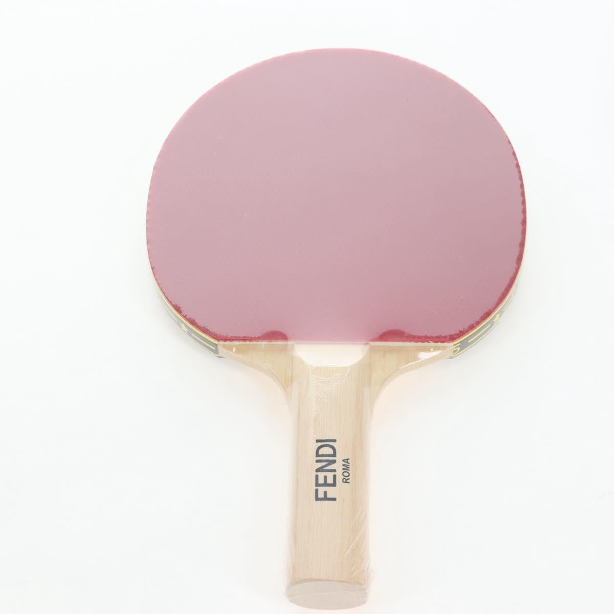 FENDI Zucca Ping Pong Set Racket Case PVC Black Silver 7AS070 Auth LN002M