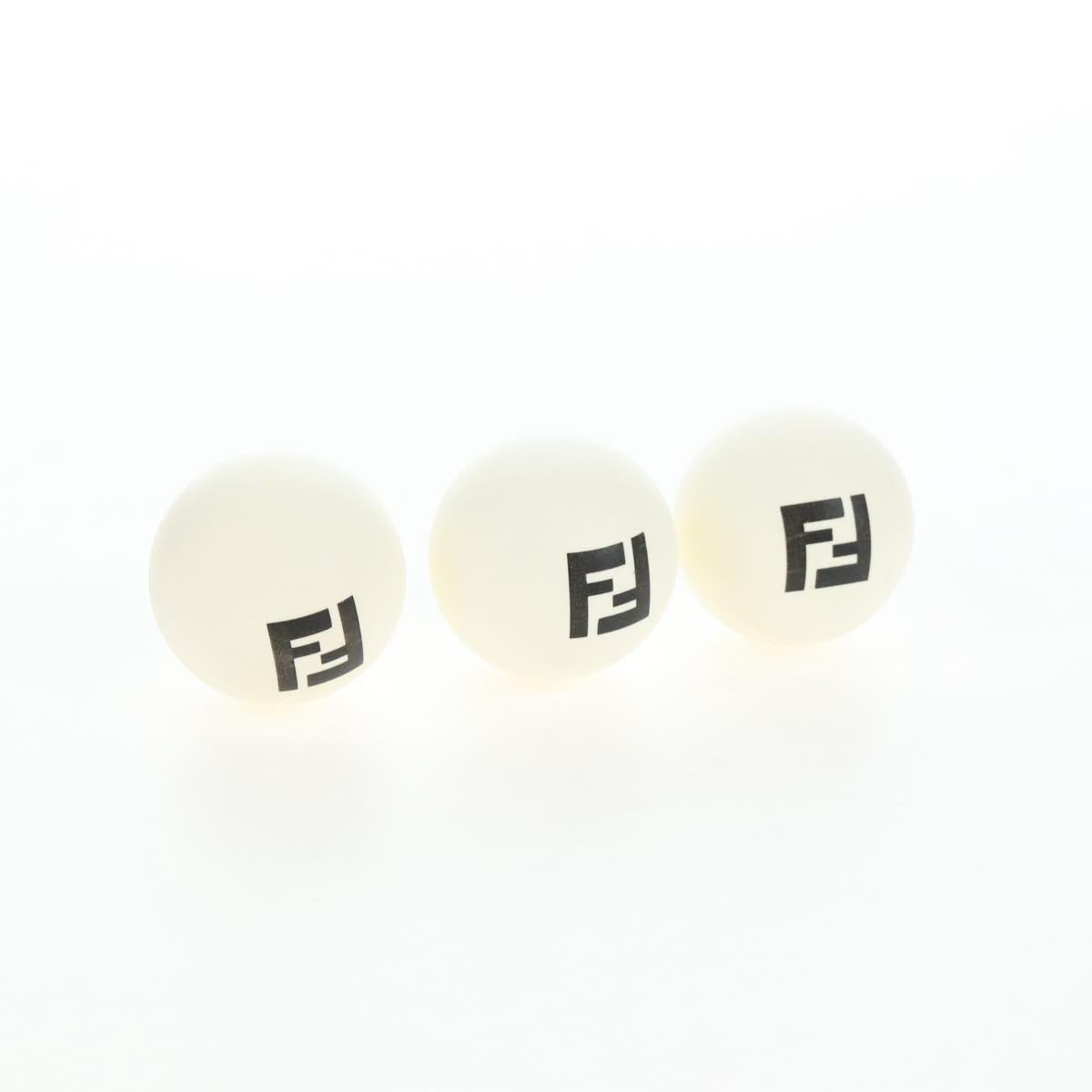 FENDI Zucca Ping Pong Set Racket Case PVC Black Silver 7AS070 Auth LN002M