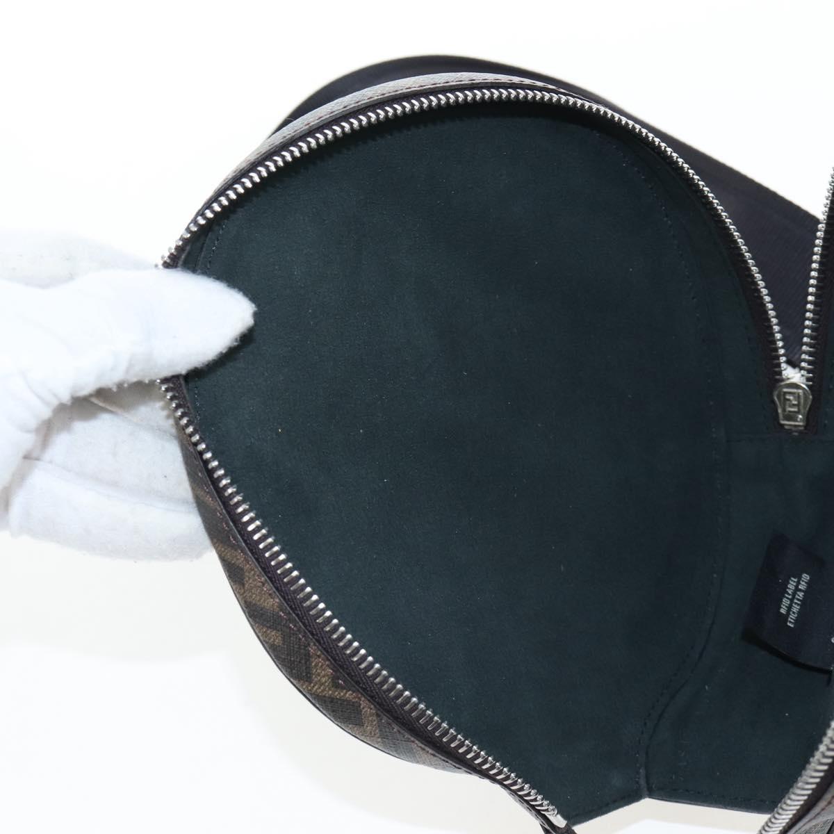 FENDI Zucca Ping Pong Set Racket Case PVC Brown Silver 7AS070 Auth LN003M