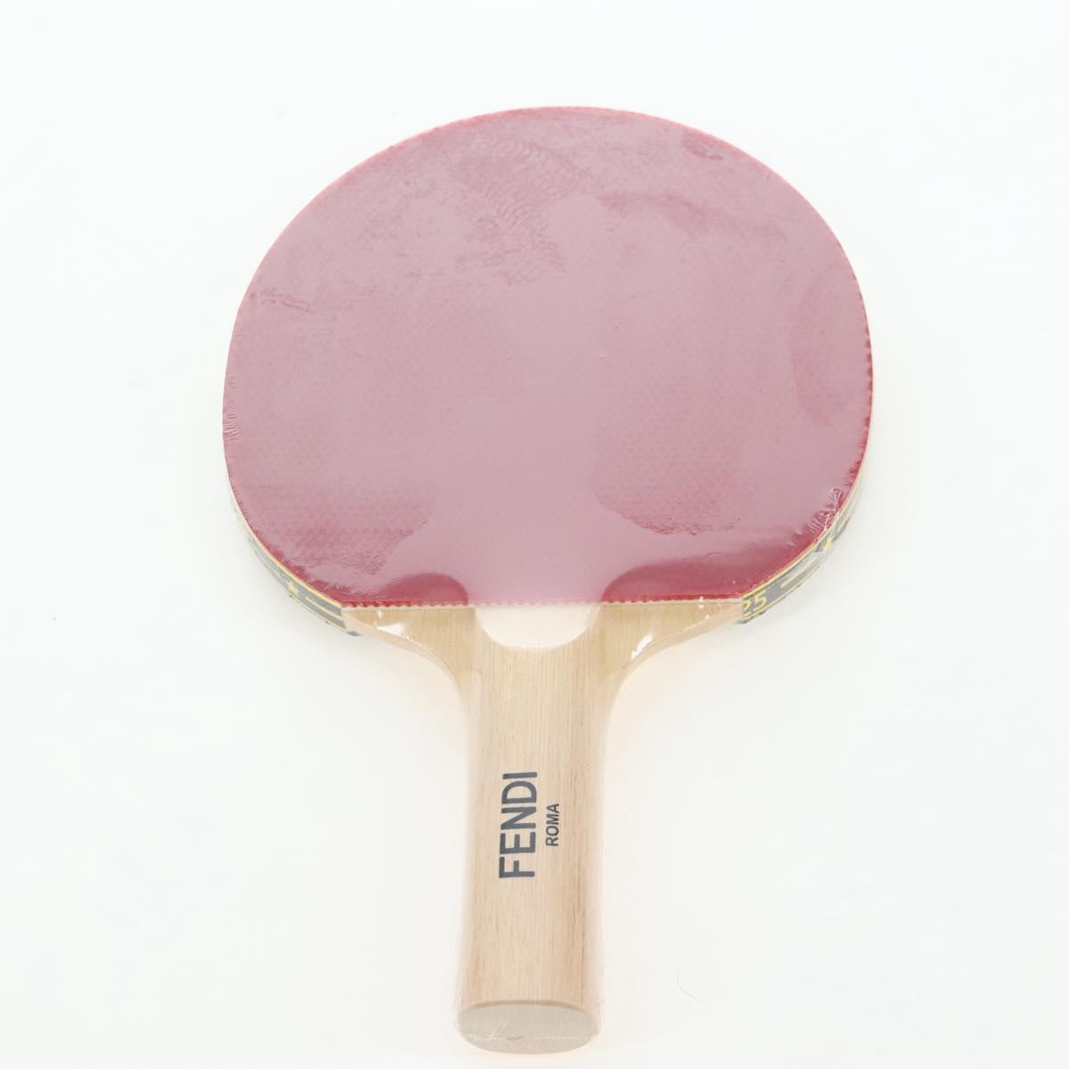 FENDI Zucca Ping Pong Set Racket Case PVC Brown Silver 7AS070 Auth LN003M
