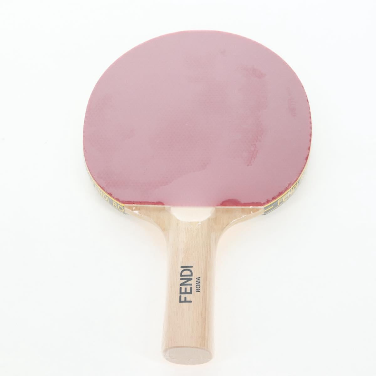 FENDI Zucca Ping Pong Set Racket Case PVC Brown Silver 7AS070 Auth LN003M