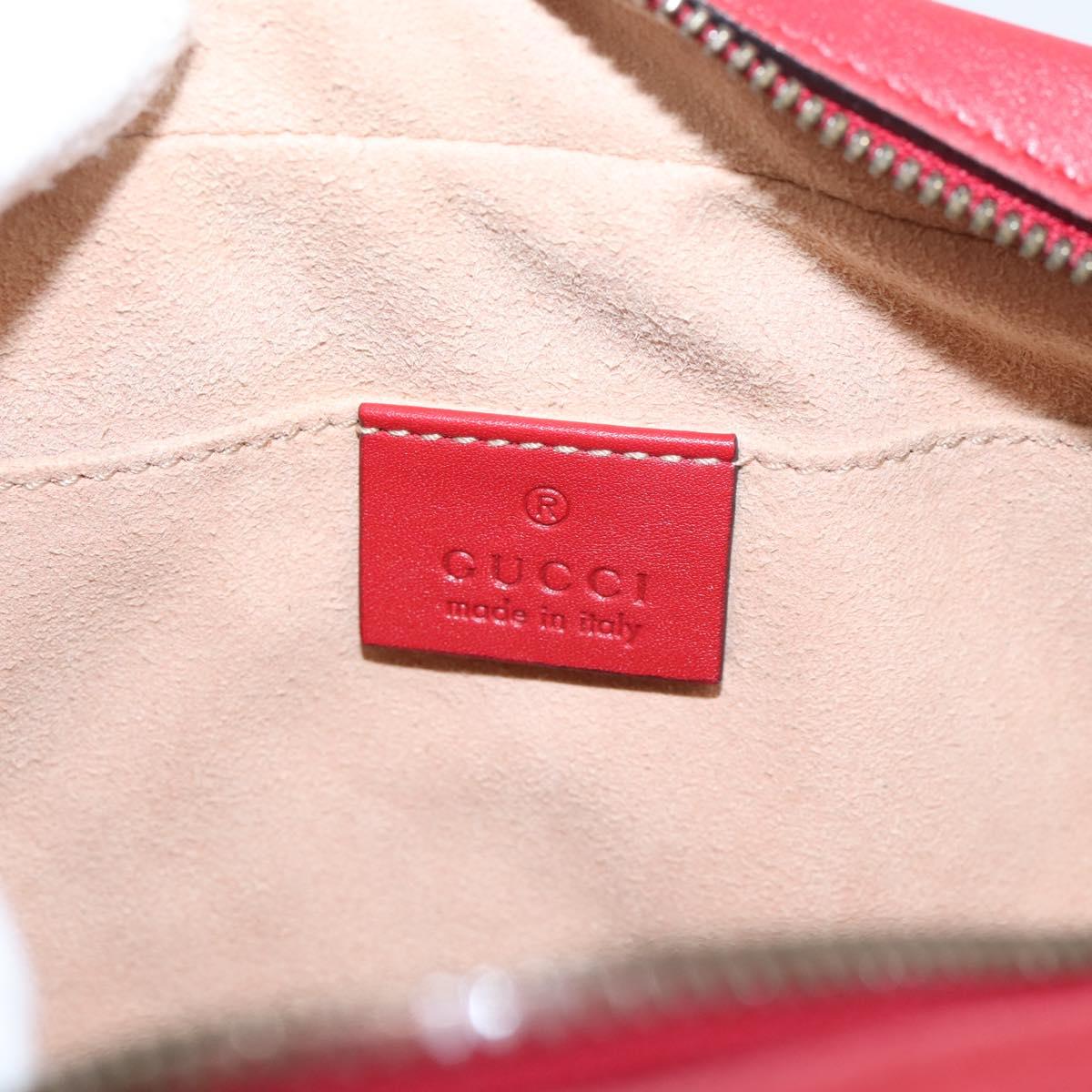 GUCCI GG Marmont Camera Bag Chain Shoulder Bag Leather Red 447632 Auth LN010V