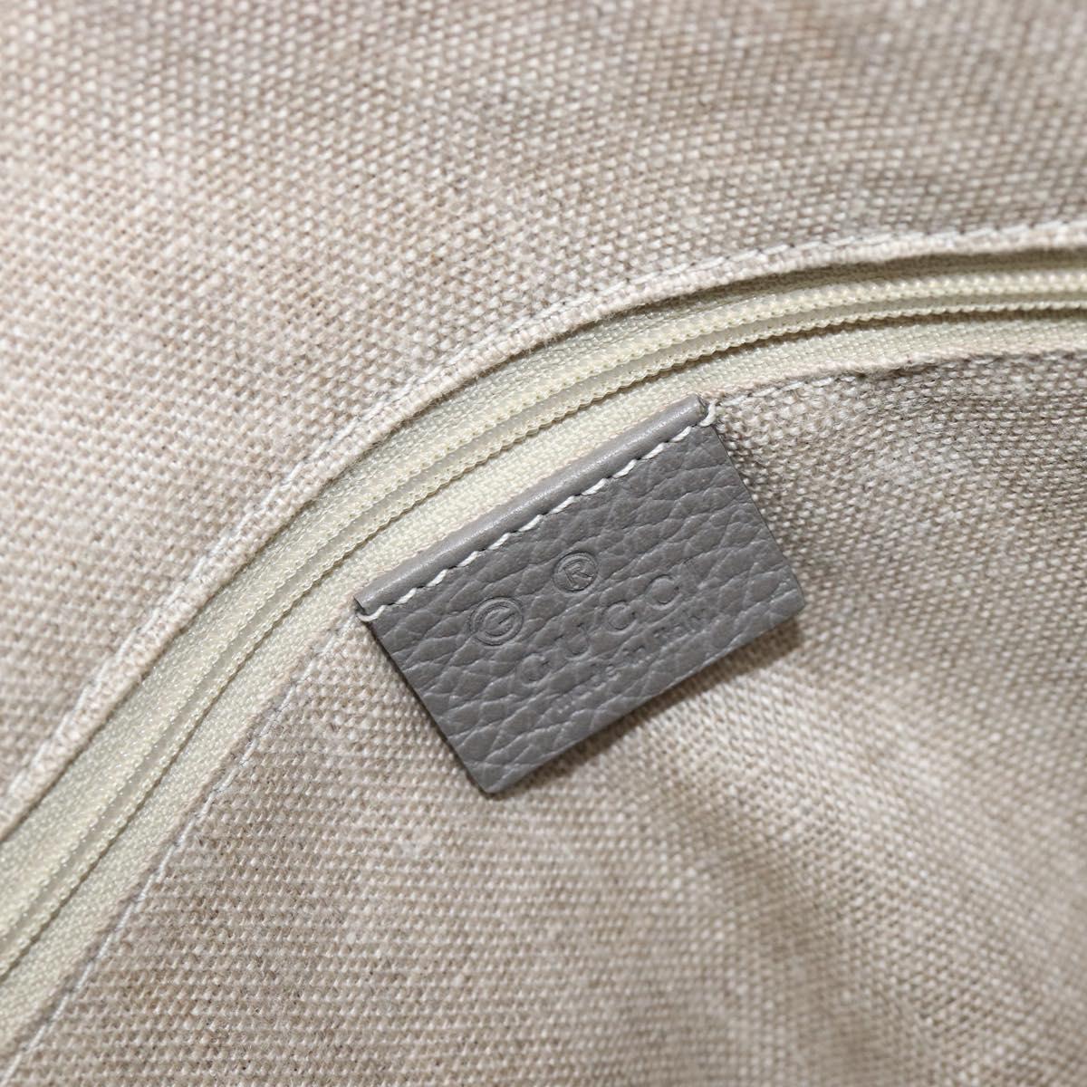 GUCCI Hand Bag Leather Outlet Gray Gold Tone 449651 Auth LN014