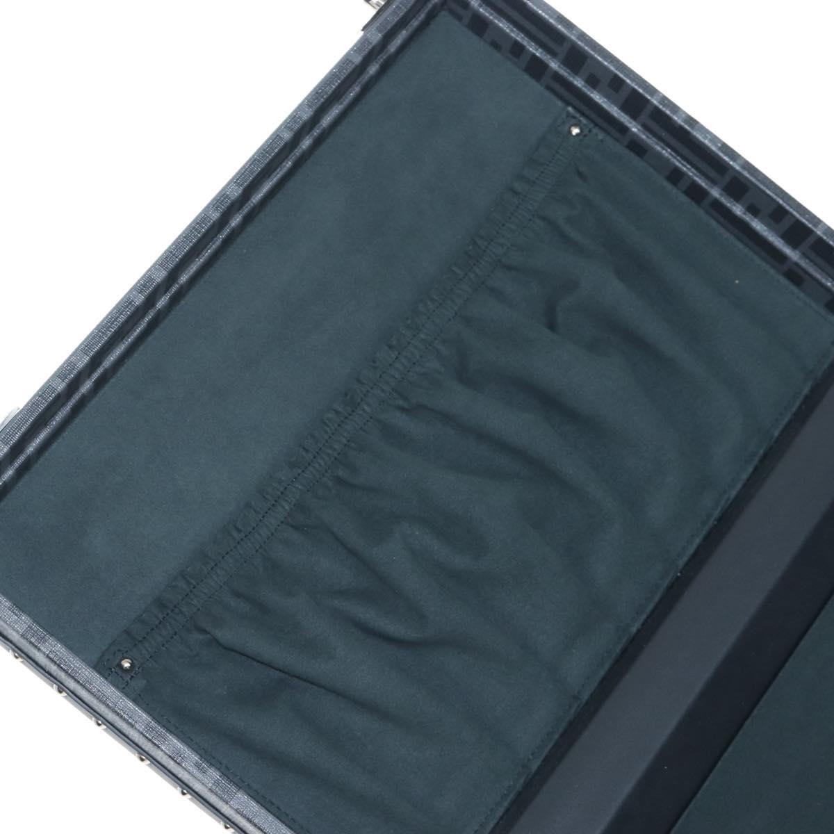 FENDI Zucca Canvas Small Rigid Case Trunk Leather Black 7VV134 Auth LN015SAM